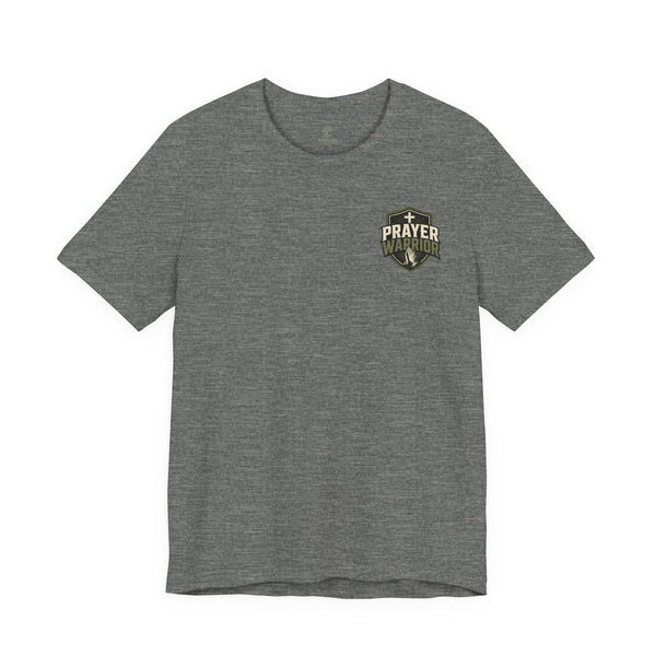 Prayer Warrior Tee | Matthew 18:20 Shield Graphic — Rooted & Armed Co.