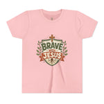 Brave With Jesus Youth Tee | Kids faith graphic tee
