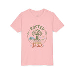 Rooted in Jesus Youth Tee | Kids faith graphic tee