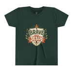 Brave With Jesus Youth Tee | Kids faith graphic tee