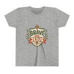 Brave With Jesus Youth Tee | Kids faith graphic tee