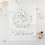 "For This Child I Have Prayed" | Personalized Prayer Blanket