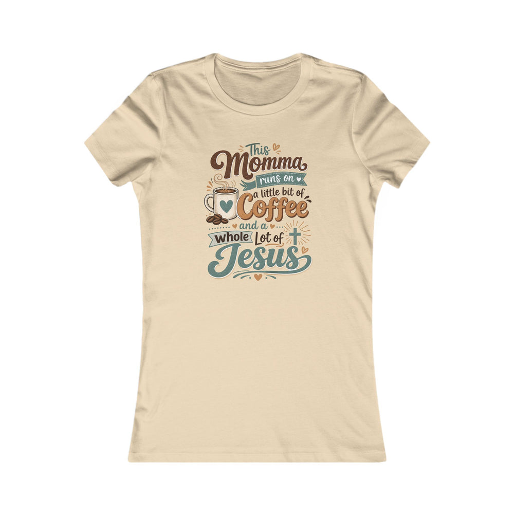 Coffee & Jesus Tee | "This Momma Runs on Jesus" Women's Tee — Rooted & Armed Co.