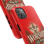 Worship Is My Weapon Tough Case | Christian cross protective phone cover