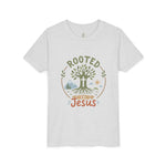 Rooted in Jesus Youth Tee | Kids faith graphic tee