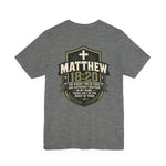 Prayer Warrior Tee | Matthew 18:20 Shield Graphic