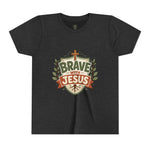 Brave With Jesus Youth Tee | Kids faith graphic tee