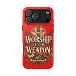 Worship Is My Weapon Tough Case | Christian cross protective phone cover