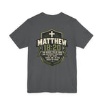 Prayer Warrior Tee | Matthew 18:20 Shield Graphic