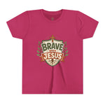 Brave With Jesus Youth Tee | Kids faith graphic tee