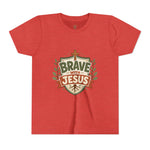 Brave With Jesus Youth Tee | Kids faith graphic tee