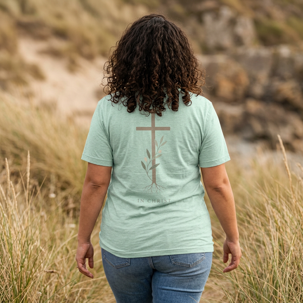 Faith Cross Tee | Women's floral cross back graphic tee — Rooted & Armed Co.