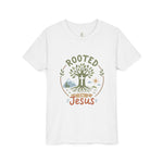Rooted in Jesus Youth Tee | Kids faith graphic tee