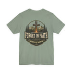 Forged in Faith Tee | Men's cross & mountain graphic tee