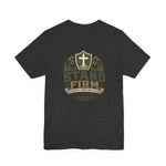 Stand Firm Tee | Men's faith shield graphic tee