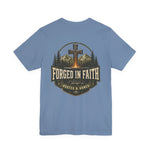 Forged in Faith Tee | Men's cross & mountain graphic tee