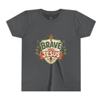 Brave With Jesus Youth Tee | Kids faith graphic tee