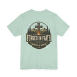 Forged in Faith Tee | Men's cross & mountain graphic tee