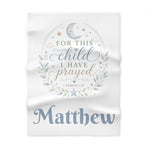 "For This Child I Have Prayed" | Personalized Prayer Blanket