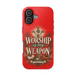 Worship Is My Weapon Tough Case | Christian cross protective phone cover