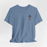 Forged in Faith Tee | Men's cross & mountain graphic tee