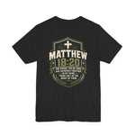 Prayer Warrior Tee | Matthew 18:20 Shield Graphic