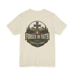 Forged in Faith Tee | Men's cross & mountain graphic tee