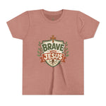 Brave With Jesus Youth Tee | Kids faith graphic tee