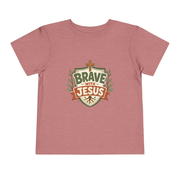 Brave With Jesus Toddler Tee | Little ones faith tee — Rooted & Armed Co.