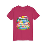 Fearfully & Wonderfully Made Youth Tee | Kids scripture graphic tee