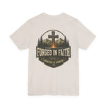 Forged in Faith Tee | Men's cross & mountain graphic tee
